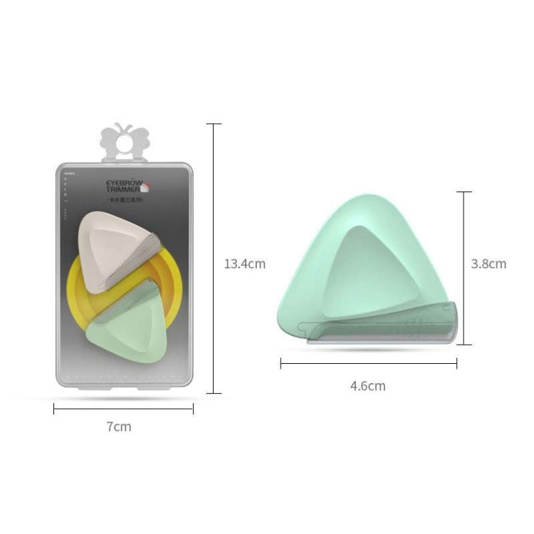 2 cái/hộp dao cạo lông mày tam giác nhỏ, 2 cái màu tím + xanh lá