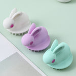 Cute Rabbit Shaped Silicone Shampoo Brush, White, Green, Pink