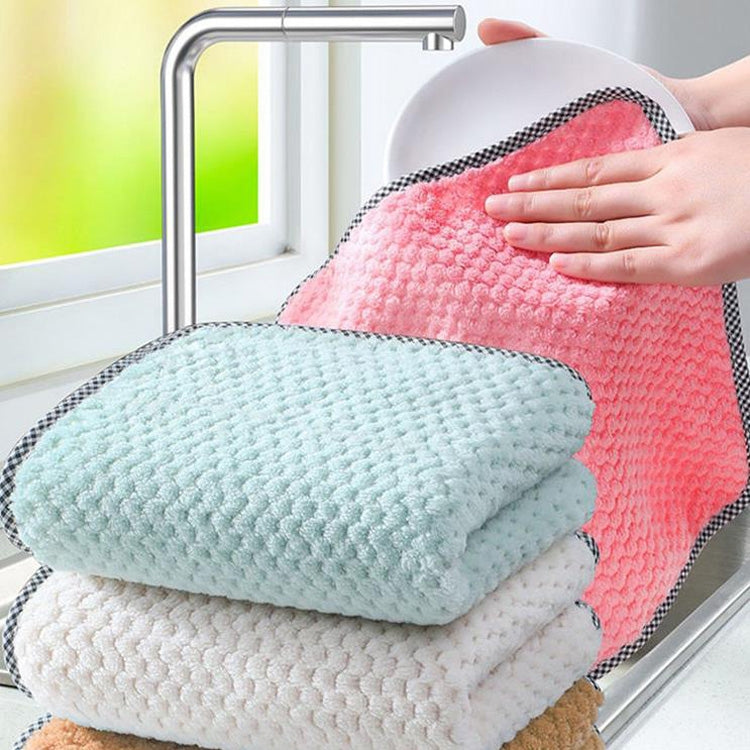 Bộ 4 khăn tay treo được, khăn lau bếp không dính dầu, thấm hút tốt