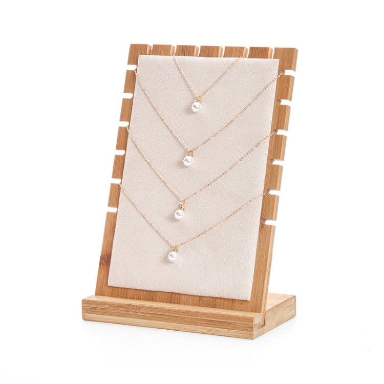 Giá đỡ trưng bày lưu trữ trang sức bằng gỗ tre có thể tháo rời, Đen, Trắng, Be
