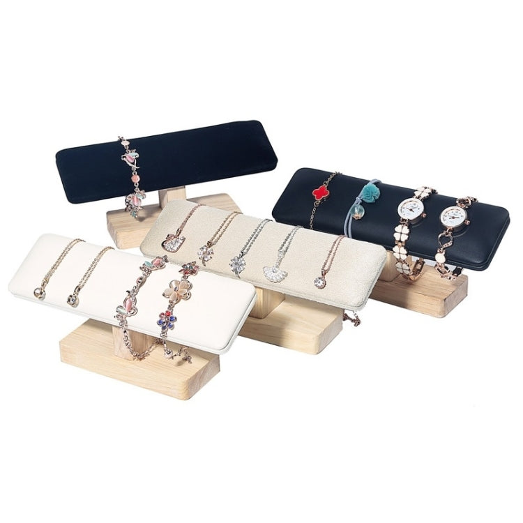 Giá đỡ trưng bày trang sức hình chữ T một lớp bằng gỗ đặc