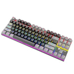 Bàn phím cơ chơi game có dây XUNFOX K80 87 phím phát sáng, Dài cáp: 1,5m, Trắng vàng, Đen xám, Hồng trắng, Xanh trắng, Trắng xanh, Vàng trắng, Xám đen