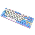 Bàn phím cơ chơi game có dây XUNFOX K80 87 phím phát sáng, Dài cáp: 1,5m, Trắng vàng, Đen xám, Hồng trắng, Xanh trắng, Trắng xanh, Vàng trắng, Xám đen