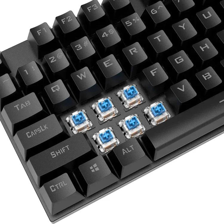 Bàn phím cơ chơi game có dây XUNFOX K80 87 phím phát sáng, Dài cáp: 1,5m, Trắng vàng, Đen xám, Hồng trắng, Xanh trắng, Trắng xanh, Vàng trắng, Xám đen