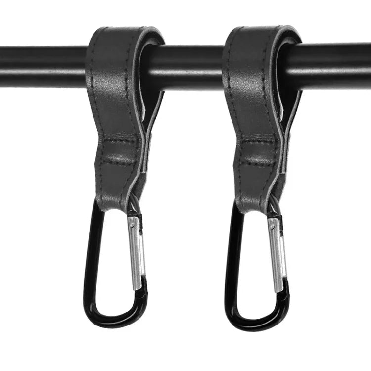 2 cái móc carabiner tiện lợi cho xe đẩy em bé, màu nâu, đen