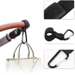 2 cái móc carabiner tiện lợi cho xe đẩy em bé, màu nâu, đen