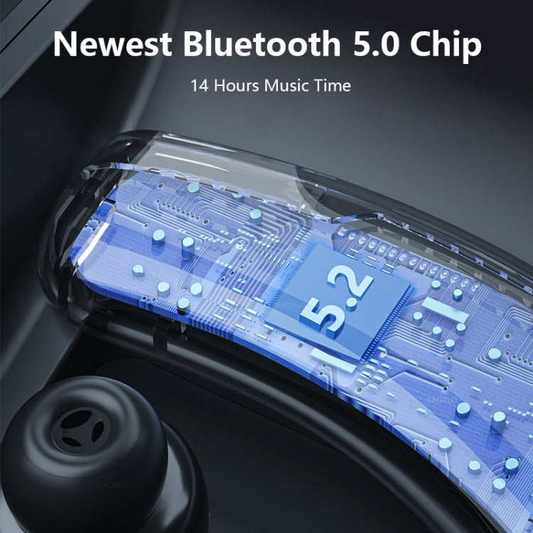 Tai nghe Bluetooth V9S chống ồn có màn hình LED, Một bên tai màu đen, Một bên tai màu xanh