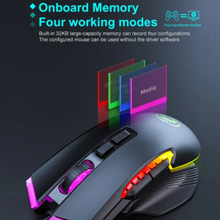 Chuột Chơi Game Có Dây IMICE T70 8 Nút 7200DPI Đèn RGB Có Thể Lập Trình, Chiều Dài Cáp: 1.8m, T70