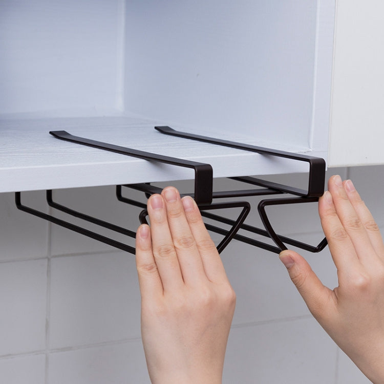 Giá treo ly rượu bằng sắt rèn không cần khoan cho tủ, kiểu dáng:, hàng đôi