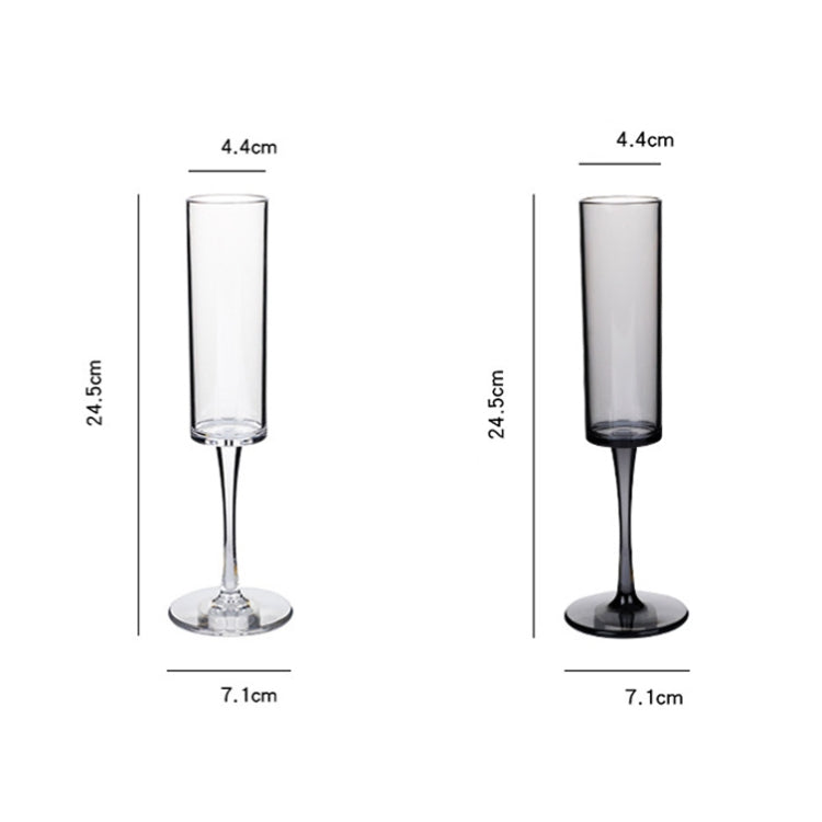 Ly champagne acrylic gia dụng 165ml, Màu đen, Màu trong suốt