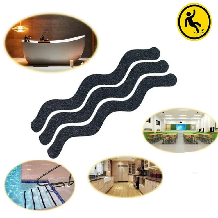 24 miếng decal chống trượt họa tiết sỏi hình sóng cho bồn tắm, kích thước 1.3 x 18cm, đóng gói túi