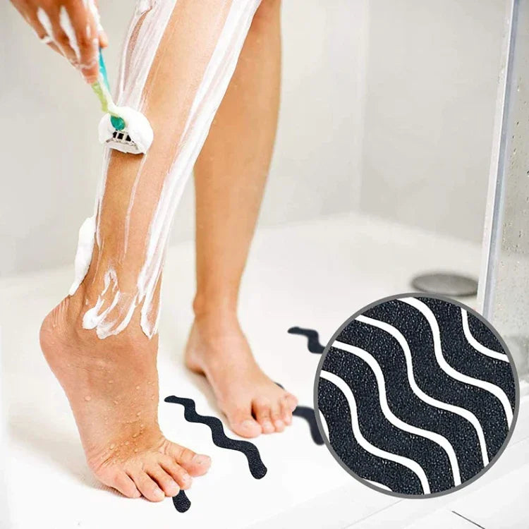 24 miếng decal chống trượt họa tiết sỏi hình sóng cho bồn tắm, kích thước 1.3 x 18cm, đóng gói túi