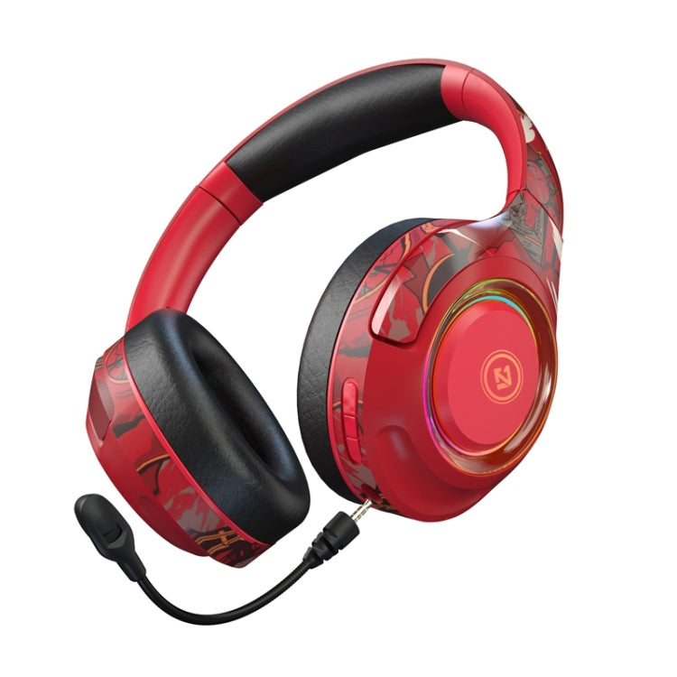 Tai nghe chơi game Bluetooth không dây có đèn nền gập EL-A2, Đen, Hồng, Đỏ