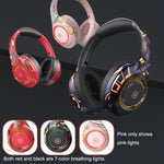 Tai nghe chơi game Bluetooth không dây có đèn nền gập EL-A2, Đen, Hồng, Đỏ