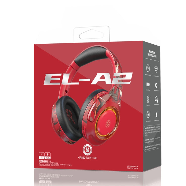 Tai nghe chơi game Bluetooth không dây có đèn nền gập EL-A2, Đen, Hồng, Đỏ