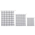 Túi đựng đồ sundries bằng vải lanh cotton có dây rút, bộ nhỏ + vừa + lớn