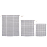 Túi đựng đồ sundries bằng vải lanh cotton có dây rút, bộ nhỏ + vừa + lớn