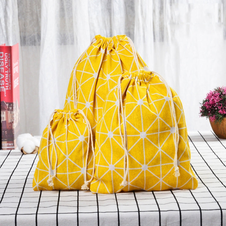 Túi đựng đồ sundries bằng vải lanh cotton có dây rút, bộ nhỏ + vừa + lớn