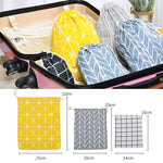 Túi đựng đồ sundries bằng vải lanh cotton có dây rút, bộ nhỏ + vừa + lớn