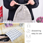 Túi đựng đồ sundries bằng vải lanh cotton có dây rút, bộ nhỏ + vừa + lớn