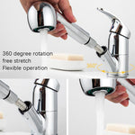 Vòi nước kéo ra thu vào nóng lạnh, đồng mạ chrome, đồng mạ đen, hợp kim kẽm mạ chrome, hợp kim kẽm mạ đen