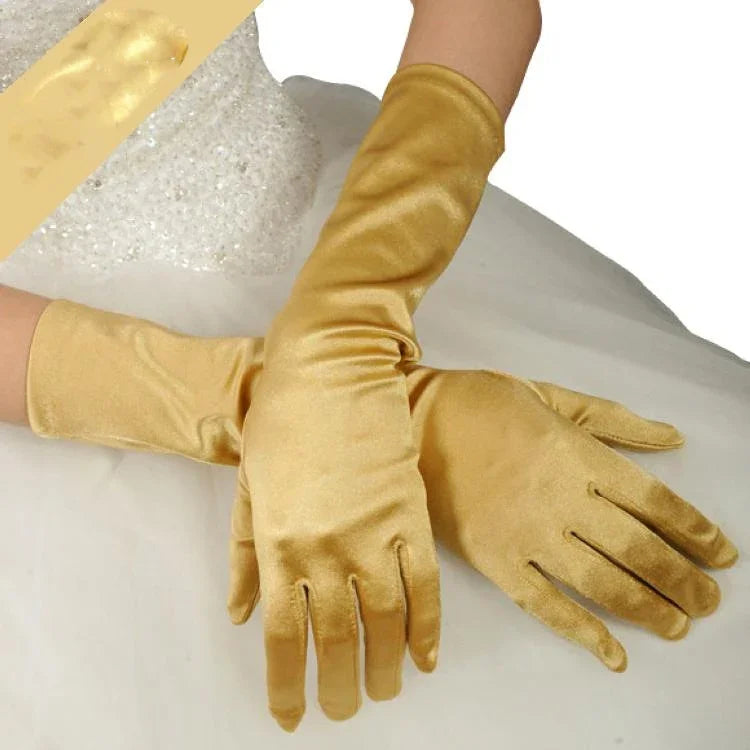 1 đôi găng tay cô dâu satin dài vintage chống nắng du lịch, găng tay cưới
