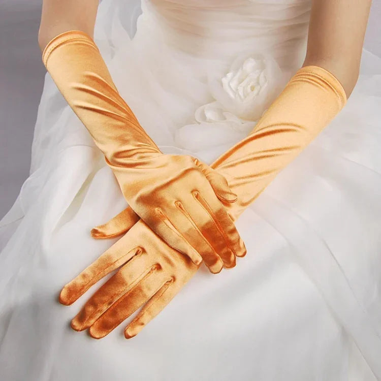1 đôi găng tay cô dâu satin dài vintage chống nắng du lịch, găng tay cưới