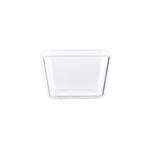 2 cái đĩa ăn vặt hình học, Bộ tứ nhỏ (Trắng), Bộ tứ nhỏ (Trong suốt), Bộ tứ lớn (Trắng), Bộ tứ lớn (Trong suốt), Lục giác (Trong suốt), Tứ giác (Trong suốt), Chữ nhật (Trong suốt)