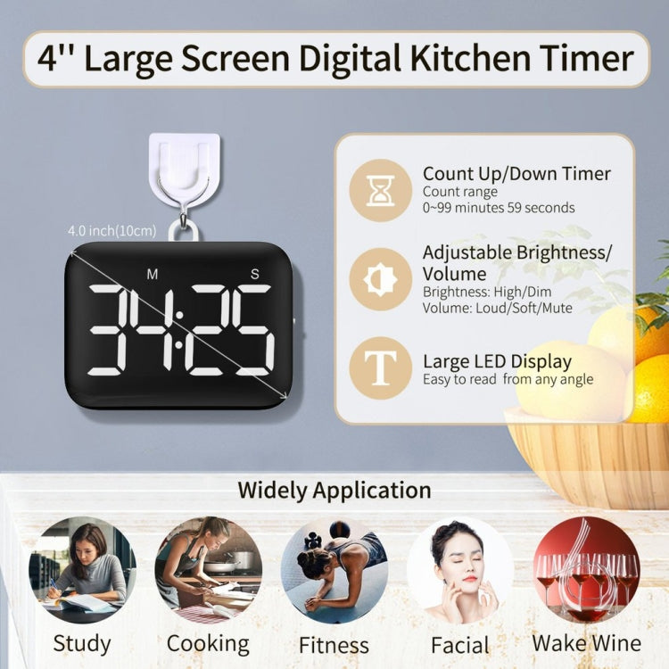 Đồng hồ báo thức hẹn giờ điện tử LCD màn hình lớn sạc lại, Hẹn giờ nướng bánh
