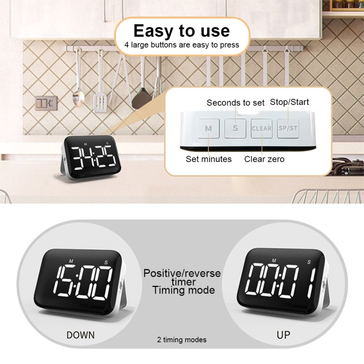 Đồng hồ báo thức hẹn giờ điện tử LCD màn hình lớn sạc lại, Hẹn giờ nướng bánh