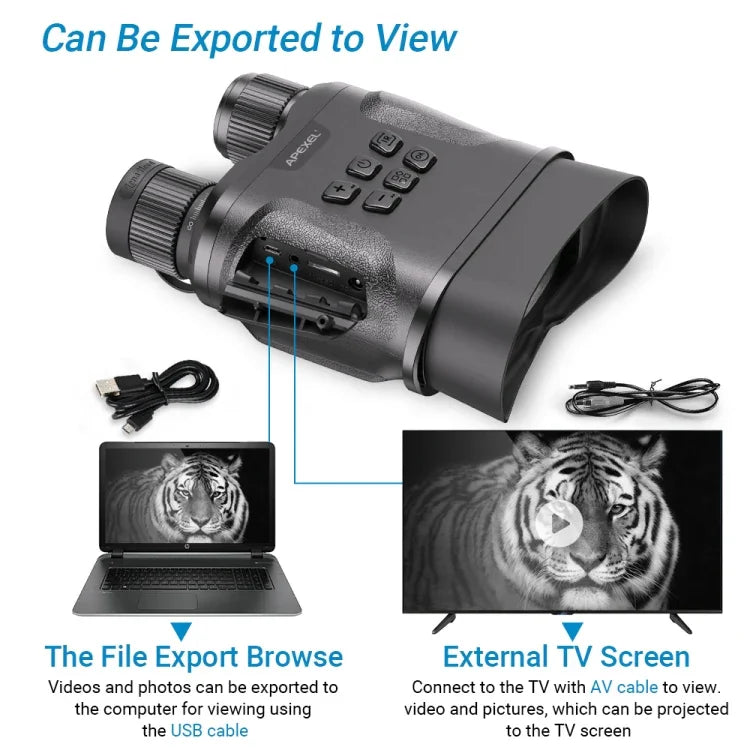 Ống nhòm nhìn ban đêm APEXEL với ghi hình video kính thiên văn hồng ngoại HD cho săn bắn, APL-NV008