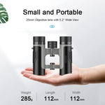 Ống nhòm APEXEL 10 x 25 lăng kính BAK4 kính thiên văn zoom cho xem chim, săn bắn, đi bộ đường dài, APL-RB10X25