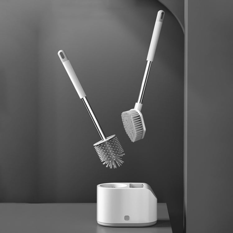 Bộ bàn chải nhà vệ sinh đầu đôi MT2 silicone, Loại để bàn, Loại gắn tường