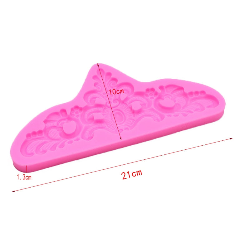 Khuôn silicon bánh fondant socola dập nổi phong cách cổ điển, Xám, Hồng