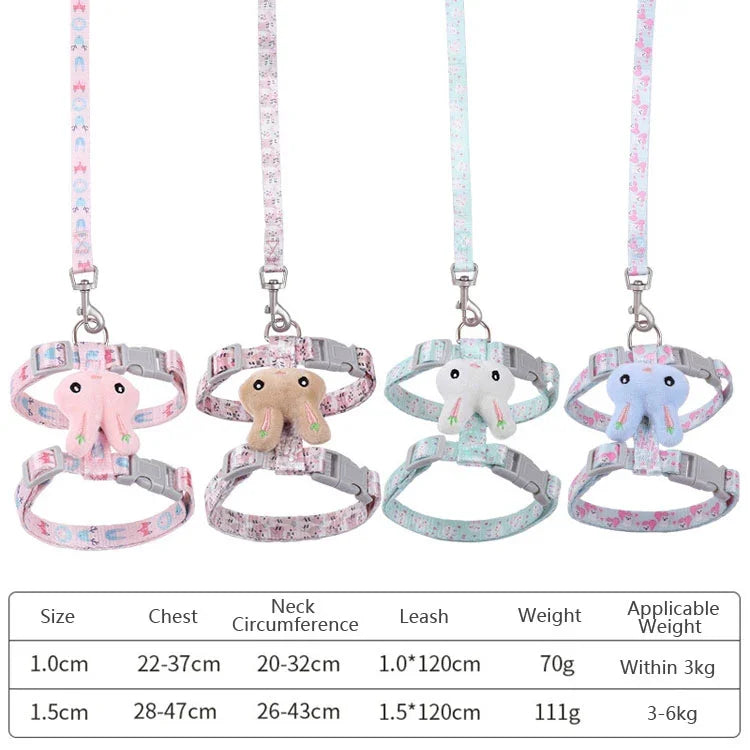 Dây Dắt Mèo Đầu Thỏ Chống Thoát Có Thể Điều Chỉnh, Nhỏ Phù Hợp Dưới 3kg, Lớn Phù Hợp 3-6kg