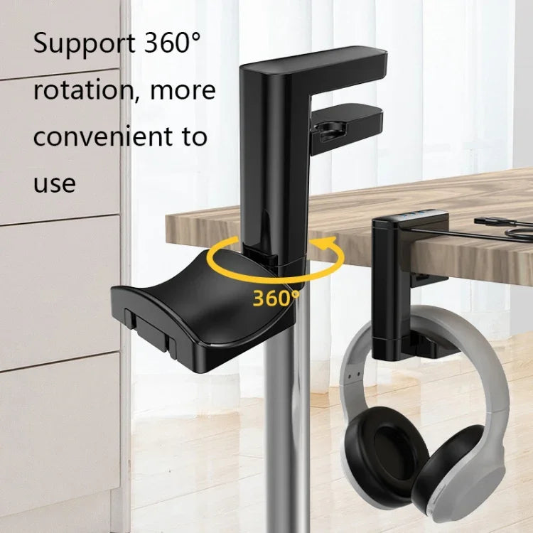 Kẹp tai nghe đa năng không cần đục lỗ, T9, có HUB, có Type-C