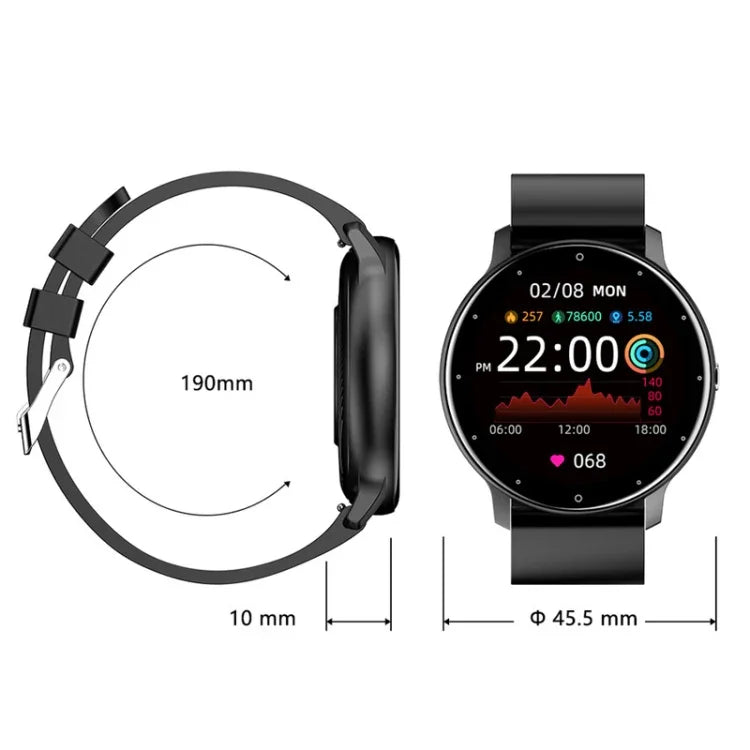 Đồng hồ thông minh ZL02 theo dõi nhịp tim, huyết áp, oxy, thể thao, đếm bước chân, Bluetooth không dây, màu xanh, đen, hồng, vàng
