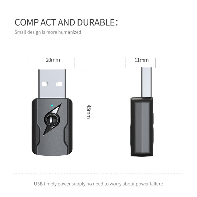 Bộ phát Bluetooth 5.0, bộ thu AUX, bộ chuyển đổi âm thanh máy tính USB đầu ra kép, M136