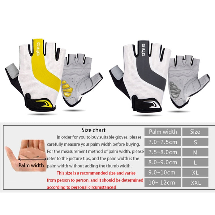Găng tay xe đạp GIYO S-14 nửa ngón có đệm gel giảm sốc lòng bàn tay, S, M, L, XL, XXL
