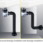 Ống nước lavabo khử mùi gia đình, kiểu dáng: A Nắp đen có rổ và chống tràn, B Nắp trắng có rổ và chống tràn, C Nắp đen không rổ có chống tràn, D Nắp trắng không rổ có chống tràn, E Nắp đen không rổ và không chống tràn