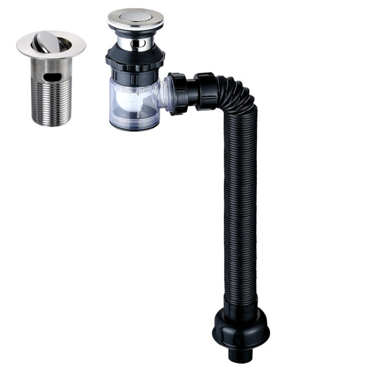 Ống nước lavabo khử mùi gia đình, kiểu dáng: A Nắp đen có rổ và chống tràn, B Nắp trắng có rổ và chống tràn, C Nắp đen không rổ có chống tràn, D Nắp trắng không rổ có chống tràn, E Nắp đen không rổ và không chống tràn