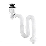 Ống nước lavabo khử mùi gia đình, kiểu dáng: A Nắp đen có rổ và chống tràn, B Nắp trắng có rổ và chống tràn, C Nắp đen không rổ có chống tràn, D Nắp trắng không rổ có chống tràn, E Nắp đen không rổ và không chống tràn