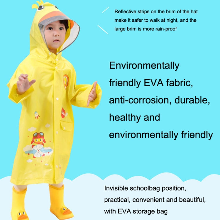 Áo mưa trẻ em in hoạt hình vành mũ rộng có chỗ để ba lô, S, M, L, XL, XXL
