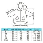 Áo mưa trẻ em in hoạt hình vành mũ rộng có chỗ để ba lô, S, M, L, XL, XXL