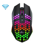 Chuột chơi game văn phòng FMOUSE X801 8 phím 1600DPI phát sáng rỗng, kiểu: đen không dây sạc lại, trắng không dây sạc lại, đen có dây, trắng có dây
