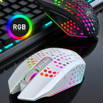 Chuột chơi game văn phòng FMOUSE X801 8 phím 1600DPI phát sáng rỗng, kiểu: đen không dây sạc lại, trắng không dây sạc lại, đen có dây, trắng có dây