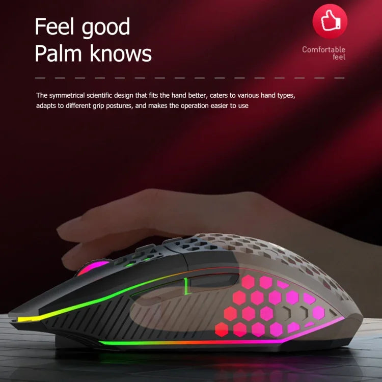Chuột chơi game văn phòng FMOUSE X801 8 phím 1600DPI phát sáng rỗng, kiểu: đen không dây sạc lại, trắng không dây sạc lại, đen có dây, trắng có dây