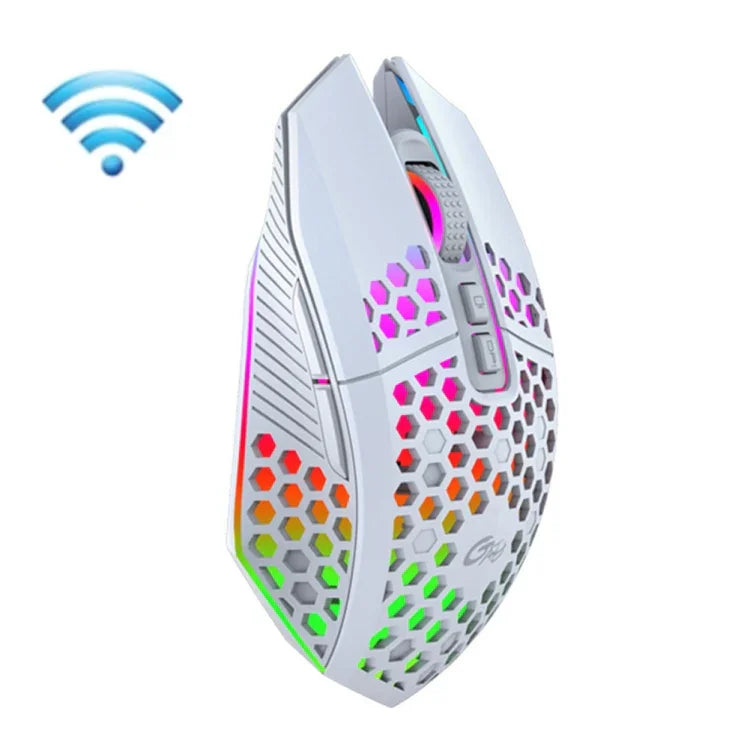 Chuột chơi game văn phòng FMOUSE X801 8 phím 1600DPI phát sáng rỗng, kiểu: đen không dây sạc lại, trắng không dây sạc lại, đen có dây, trắng có dây