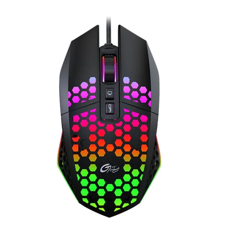 Chuột chơi game văn phòng FMOUSE X801 8 phím 1600DPI phát sáng rỗng, kiểu: đen không dây sạc lại, trắng không dây sạc lại, đen có dây, trắng có dây