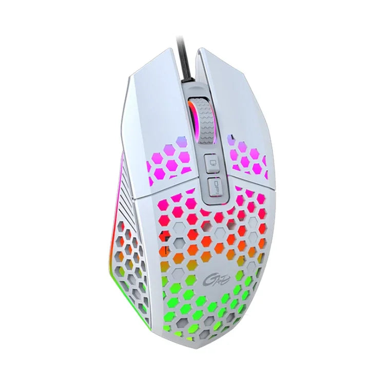 Chuột chơi game văn phòng FMOUSE X801 8 phím 1600DPI phát sáng rỗng, kiểu: đen không dây sạc lại, trắng không dây sạc lại, đen có dây, trắng có dây